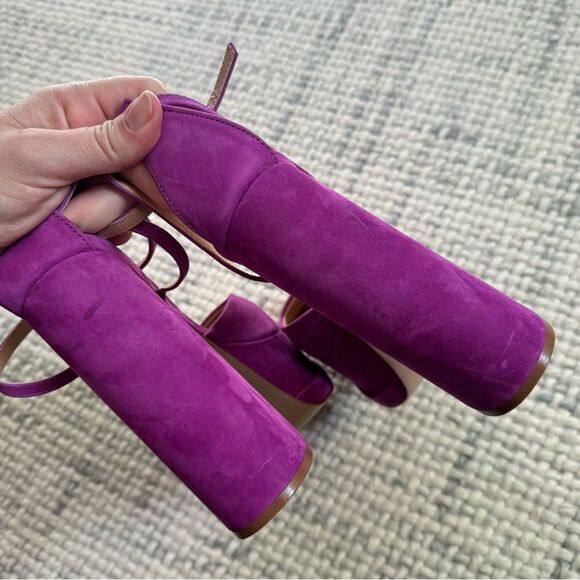 NEW Schutz Luan Suede Platform Pump in Bright Violet 8.5 - Picture 4 of 8